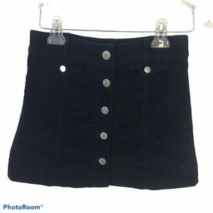 BDG Mini Womens Winter Short Skirt Size 0 Corduroy Navy Blue Cotton 2% Spandex